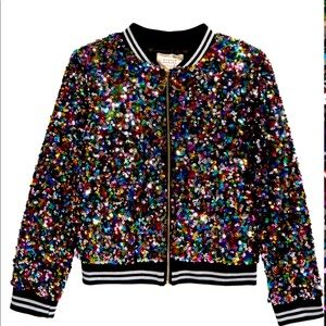Darling Truly Me Sequined Bomber Jacket in size 6